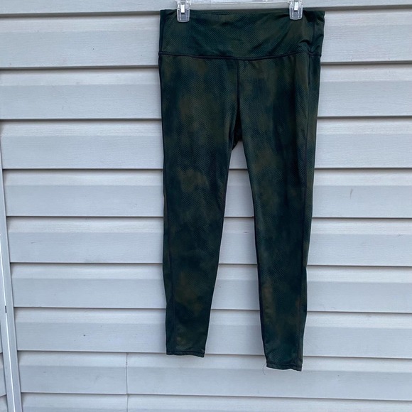 Athleta Green Patterned Leggings Petite Large - Picture 3 of 6
